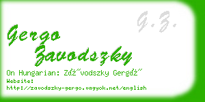 gergo zavodszky business card